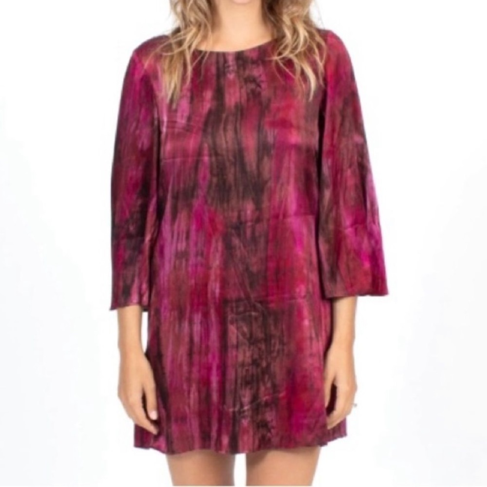 ALICE + OLIVIA Silk Tie Dye Bell Sleeve Dress XS